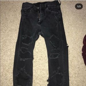 black ripped jeans